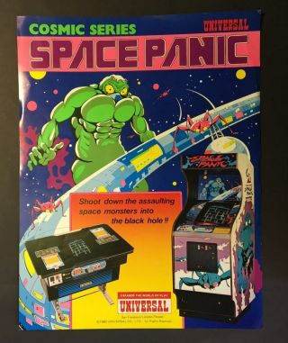 Rare Vtg Arcade Machine Flyer – Space Panic– Game,  Universal,  Japan,  1980.