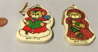 Rare Lucy Rigg Lucy & Me Teddy Bear Erasers Ornament 1985 B18