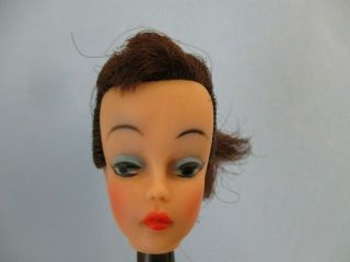 Vintage Barbie Ponytail Doll Head Brunette Clone Blue Eyes
