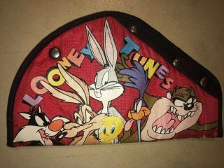 Rare Vintage 1997 90s Looney Tunes Safe Fit Car Seat Belt Accessory Taz Bugs