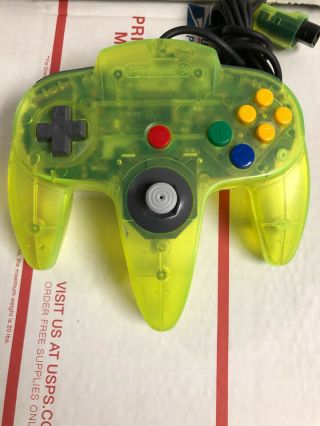 Nintendo 64 N64 Official Clear Lime Green Neon Game Controller Extreme Rare