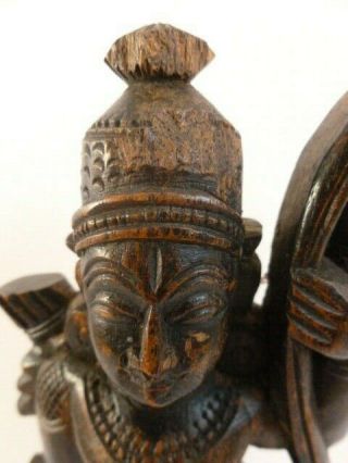 Antique Wood Wooden Hand Carved Statue Indian,  India Of Rama Hindu God