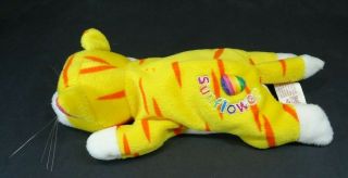 Lisa Frank Vintage Sunflower Cat Bean Bag Plush 8 " Yellow