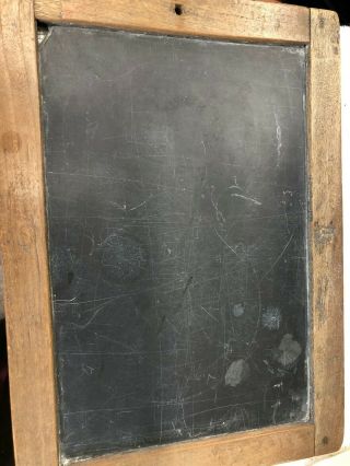 Antique 2 Sided Slate Chalk Board Wood Frame Primitive School Student