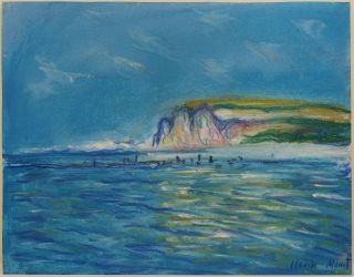 Claude Monet Signed Rare Pastel Painting,  Renoir,  Manet Era