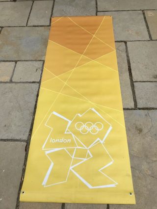 Rare London Paralympic Olympics 2012 Flag Sign Banner Memorabilia Yellow Orange