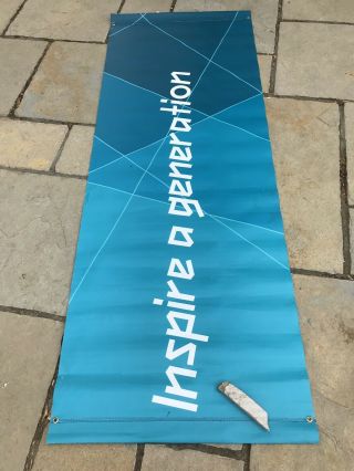 Rare London Paralympic Olympics 2012 Flag Sign Banner Memorabilia Blue