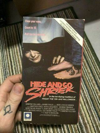 Hide And Go Shriek Horror Sov Slasher Rare Oop Vhs Big Box Slip