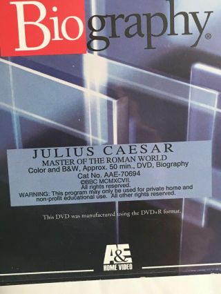 Biography " Julius Caesar " Master Of The Roman World (dvd,  2002) A&e Rare (oop)