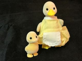 Calico Critters Sylvanian Families Rare Vintage Puddleford Duck Mom And Baby