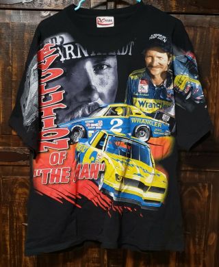 Vintage Rare Dale Earnhardt Evolution Of " The Man " T - Shirt Sz Xl Wrangler 2 3