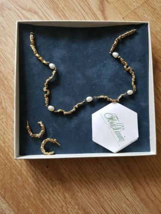 Flora Danica Ocean Necklace & Earings Boxed,  Pearl & 24ct Gold Pltd Rare