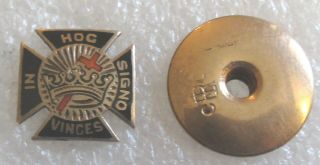 Antique Mason Masonic Knights Templar Lapel Pin - In Hoc Signo Vinces