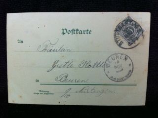 Antique Germany SECRET CODED NUMERIC MESSAGE Gruss Aus Man Paper 1900 Postcard 2