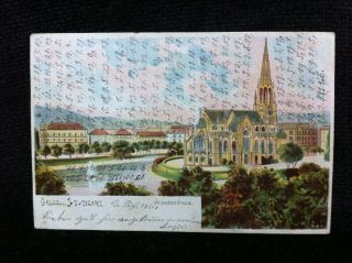 Antique Germany Secret Coded Numeric Message Gruss Aus Stuttgart 1900 Postcard