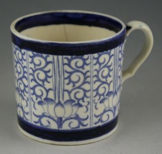 Antique Pottery Pearlware Blue Transfer Spode Lily Pattern Coffee Can 1815 Mark