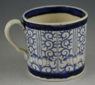 Antique Pottery Pearlware Blue Transfer Spode Lily Pattern Coffee Can 1815 Mark 2