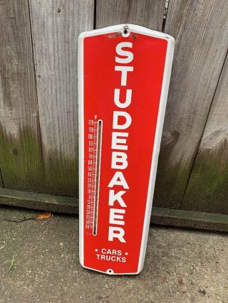 Studebaker Vintage Thermometer Sign Cars Trucks Rare Red