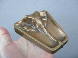 A Fine Antique Heavy Bronze Elephant Design Dish/paperweight C1900