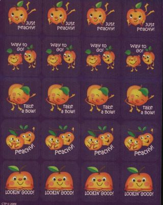 Rare Scratch & Sniff Vintage Stickers Sheet Ctp Peaches
