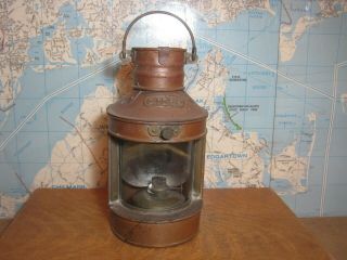 Vintage Tung Woo Stern Nautical Copper Lantern Ships Light