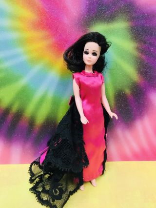 Dawn Pippa Custom Doll Fashion Only - Custom Pink And Black Lace Dress/gown