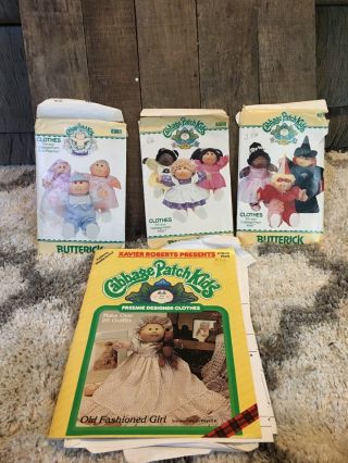 Vintage Cabbage Patch Kids Doll Clothing Patterns Butterick 6981,  6509,  6935,  7809