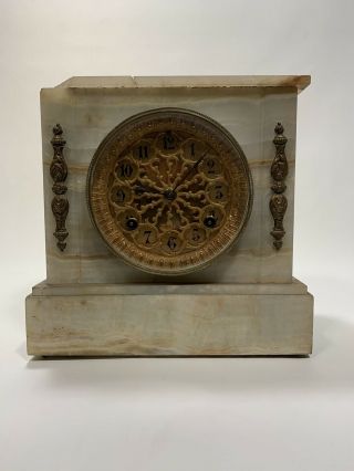 Antique Waterbury Marble Mantle Clock Pat.  1881