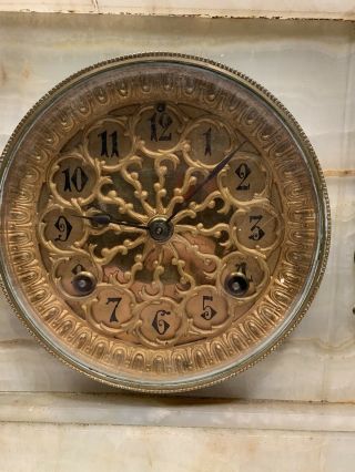 Antique Waterbury Marble Mantle Clock Pat.  1881 2
