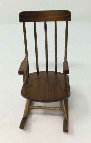 Vintage Country Dan - Dy Crafts Dollhouse Miniature High Back Rocking Chair 1:12