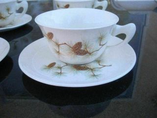 Rare Ws George Pine Cone Coffee Tea Cup & Saucer Mid Century Anniversary Pattern