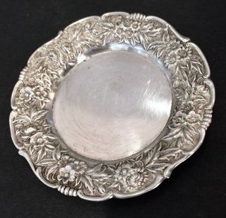 Antique Sterling Silver S.  Kirk & Sons Butter Dish Repousse Plate 17f No Mono