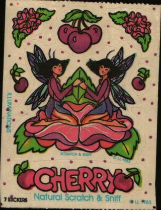 Rare Scratch & Sniff Sticker Illuminations Cherry 1983