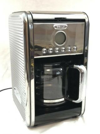 Vintage Rare Bella Silver / Chrome Coffee Maker W/12 - Cup Carafe Tsk - 1987b