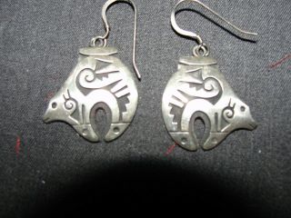 Vintage Hopi Bear Earrings - Sterling Silver RARE 3