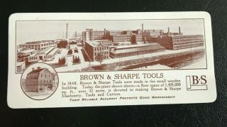 Vintage Brown & Sharpe Tool Mfg Co Decimal Chart Guide Antique Advertising Usa