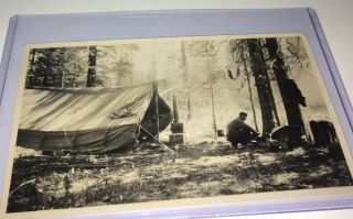 Rare Antique Western American Cowboy / Rancher At Camp Outdoor Snapshot Photo