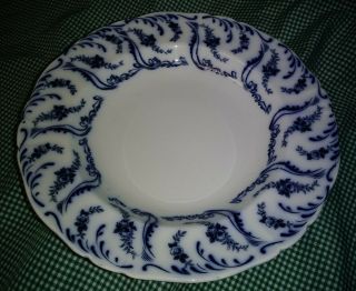 Antique Adderley Ltd Constance 9 " Rim Soup Bowl Blue Scrolls & Florals Scalloped