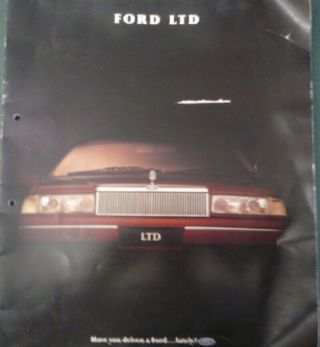 1991 Ford Ltd Australian Sales Brochure Very Rare Dc Series