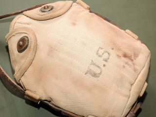 Us Army Ww1 Cavalry Ria M - 1917 Mounted Khaki Canteen Cover 1918 Vtg Carrier Rare