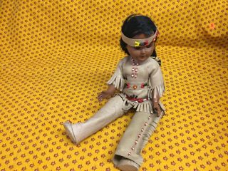 Native American Doll,  10 Inch,  Antique Vintage,  Open Close Sleepy Eyes,