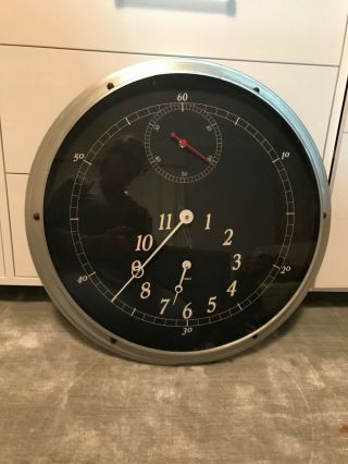 George Kovacs Vintage 70’s Rare Aluminum Porthole Wall Clock 3 Separate Dials