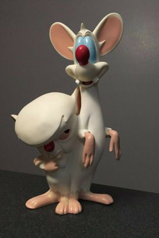 Rare Pinky And The Brain Vinyl Figure Vintage Warner Brothers 1995 9 3/4 " Tall