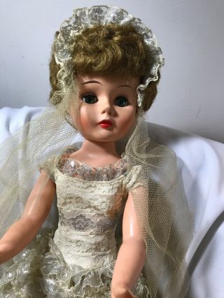 Vintage Arrow Doll Bride Wedding Doll 25” 1950 