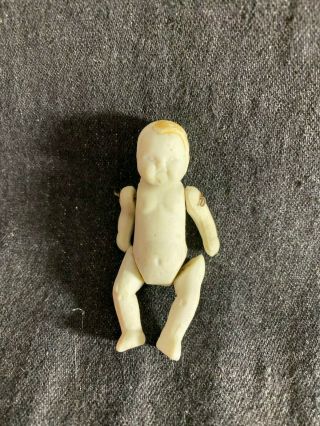 Vintage Bisque Doll - Baby - 2 - 3/4 " - Jointed Arms & Legs - Sweet -