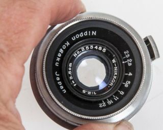 ☆Rare ☆ Nippon Kogaku W - Nikkor.  C 35mm 3.  5cm F2.  5 f/2.  5 Lens NIKON S Rangefinder 3