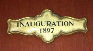 Rare Inauguration 1897 Badge Whitehead & Hoag Co William Mckinley Roosevelt