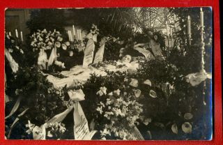 Antique Post Mortem Woman In Casket Vintage Funeral Photo Pc.  1718