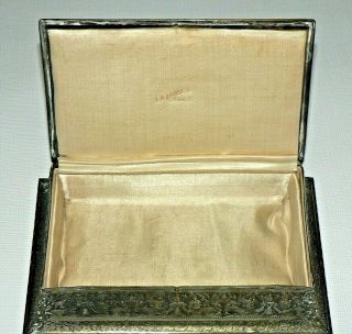 ANTIQUE 1920 ' S LA TAUSCA PEARLS GILT BRASS VANITY CASKET JEWELRY BOX 2