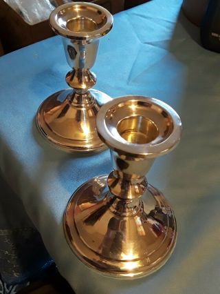 Vintage Sterling Silver Weighted Candle Holders.  No - Reserve.